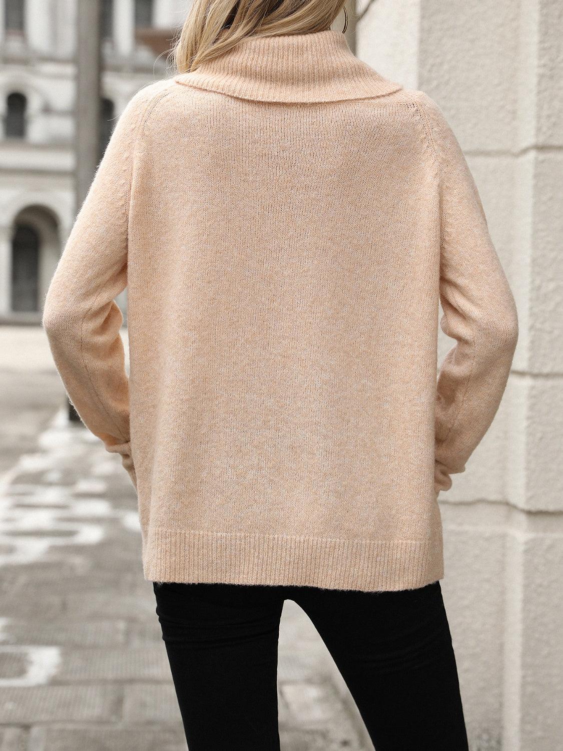 Turtleneck Sweater Off Shoulder Knit Soft Long Sleeve Pullover 6407351a-85f9-462d-8794-da158ece6aa2-Max Trendsi