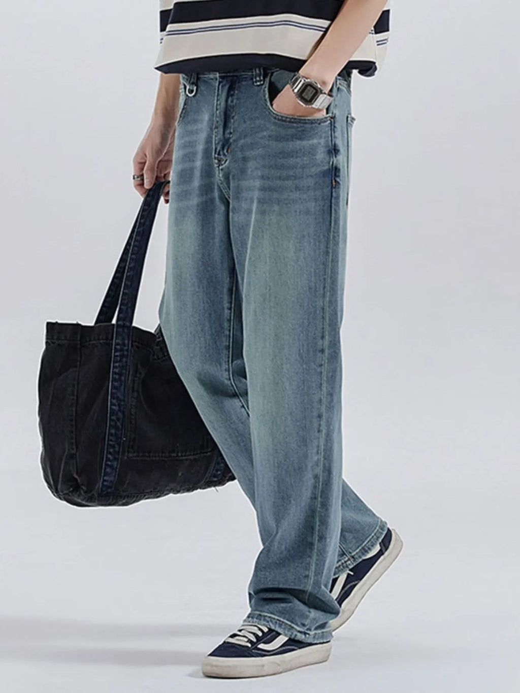 Men's Jeans Relaxed Fit Straight Leg Vintage Washed Sea Sky Blue Denim 6429ca85-19d4-45e1-b4f9-6d8ae7cd6fe3-Max-Origin Trendsi