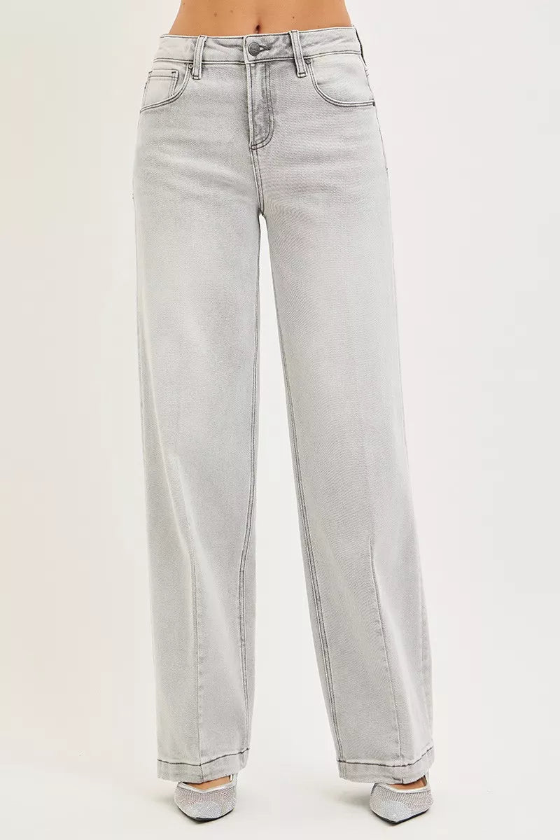 RISEN Womens Baggy Jeans Light Gray Slouchy with Contrast Stitching Denim 644f6e1d29264ca5bb01d8e9a4cbc84a-Max-Origin Trendsi