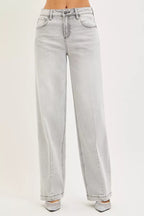 RISEN Womens Baggy Jeans Light Gray Slouchy with Contrast Stitching Denim 644f6e1d29264ca5bb01d8e9a4cbc84a-Max-Origin Trendsi