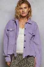 POL Trucker Jacket Corduroy Lavender Ribbed Long Sleeve Lavender 64819908-d9e5-4ebf-851d-632c81f8d6ff-Max-Origin Trendsi