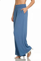 Zenana Smocked Waistband Wide Leg Lounge Pants