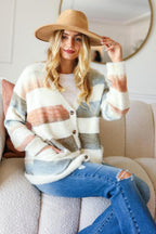 Haptics Sweater Cardigan Button Down Stripe Soft Fuzzy Single Breasted 64e16945-42de-4f15-9fa0-b813ae2f3d4a-Max Trendsi