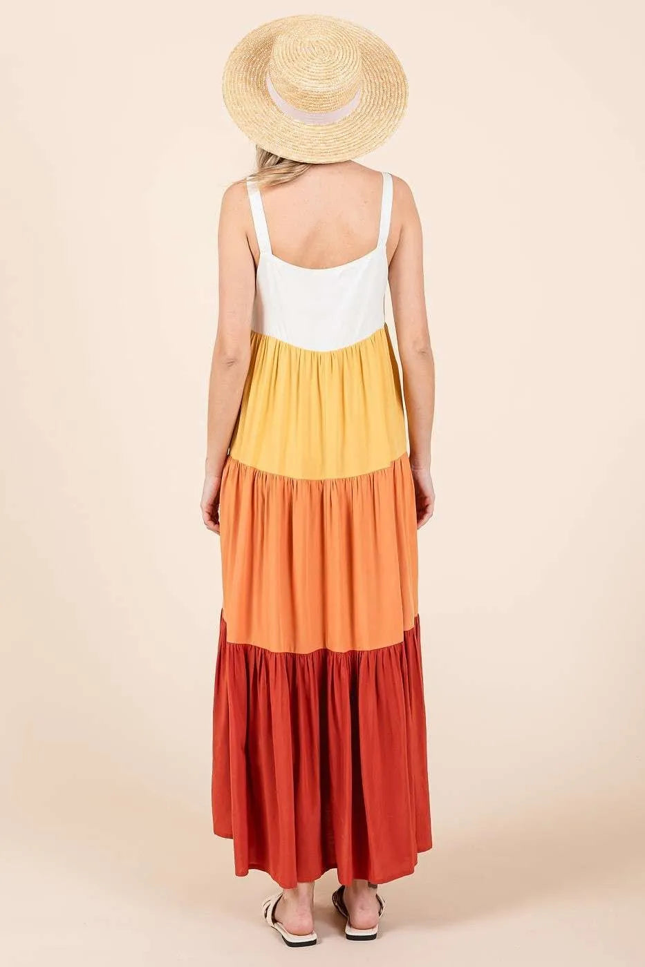 Mittoshop Maxi Dress Apricot Color Block Layered Tiered Pull-On 6532dd048fca4bdd8c9e2a1bdb8ba66d-Max-Origin Trendsi