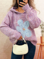 Women's Sweater Flower Long Sleeve Hooded Knit Pullover 65a2723d1ccc4887b8bccaac8b5fa3bf-Max-Origin Trendsi