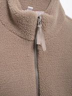 Turtleneck Plush Jacket Women Zip Up Long Sleeve Outer Double Pockets Coat 65e713d9-2236-4f05-b615-aaf361e24470-Max Trendsi
