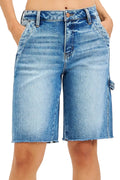 RISEN High-Rise Bermuda Shorts with Side Tab Detail