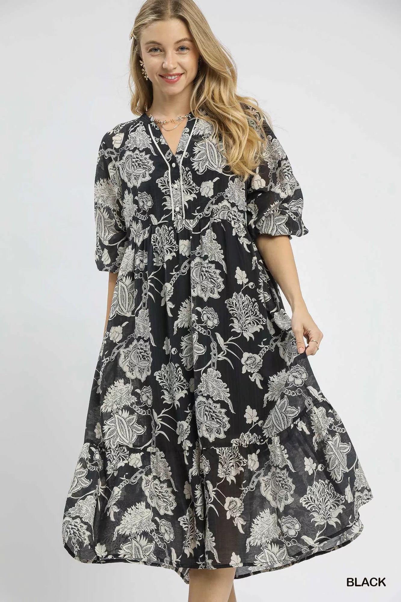 Umgee Floral Print Boho Midi Dress 660f05d6-18e2-45f3-8077-b755ae710970-Max-Origin Trendsi