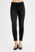 RISEN Women's Black Skinny Jeans Tummy Control High Rise Adjustable Waist BLACK 668265a5afe44d49b3580e8d2fdf042e-Max-Origin Trendsi