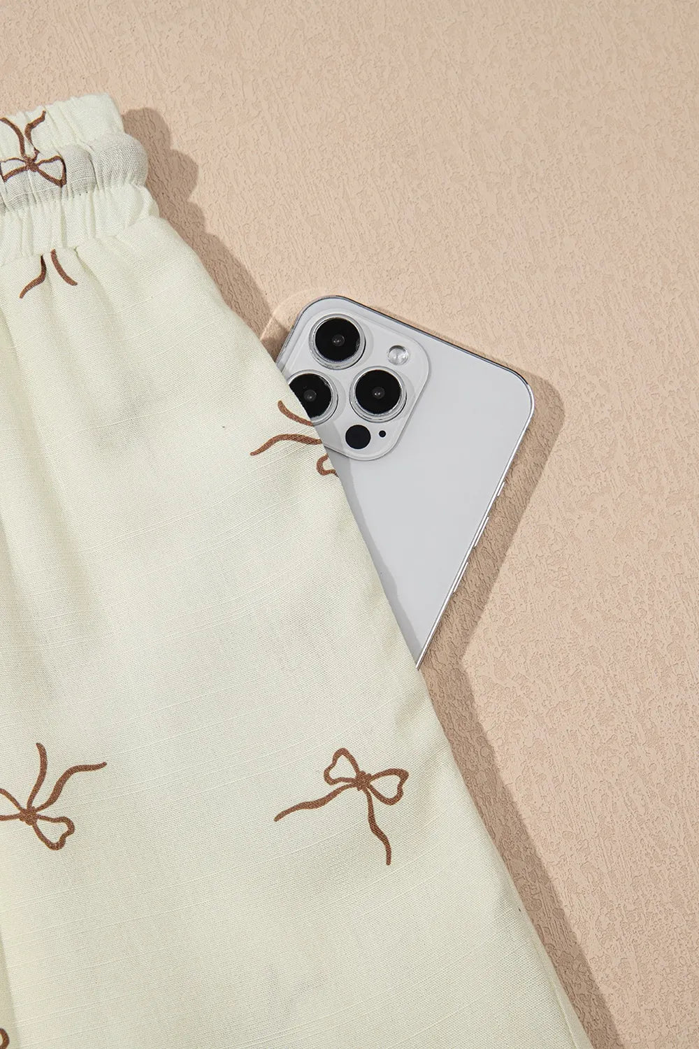 Casual Shorts Women's Bow Print Lace Summer Drawstring Pocketed 668ac117-84e6-48d9-852f-b1b54ff025f9-Max-Origin Trendsi