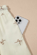 Casual Shorts Women's Bow Print Lace Summer Drawstring Pocketed 668ac117-84e6-48d9-852f-b1b54ff025f9-Max-Origin Trendsi