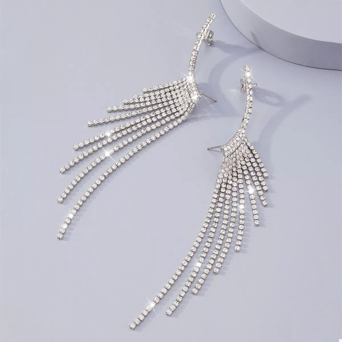 Fringe Earrings Silver Rhinestone Sparkling Elegance Jewelry 668c2e94-edea-4a82-8bbe-ba0646ad85ac-Max-Origin Trendsi