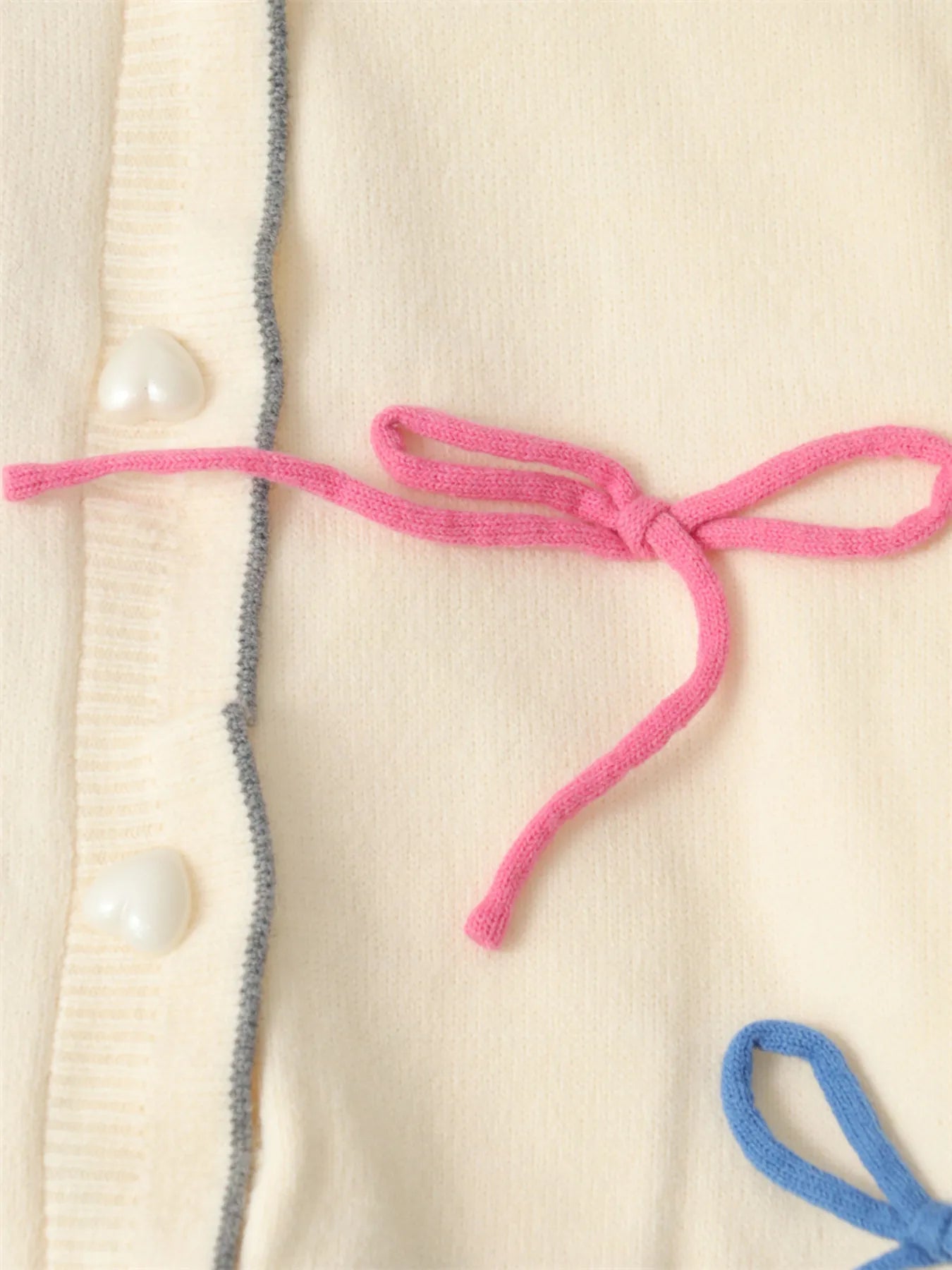 Women's Cardigan White Bow Tie Button Up Knit Long Sleeve One Size 668e52708ad94708b63a140ada9b406d-Max-Origin Trendsi