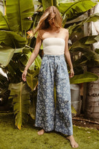 BiBi Jeans Blue Floral Texture Wide Leg High Waisted Pocketed Pants 66bc56d37c9c4a3781f98a14f570a0d9-Max-Origin Trendsi