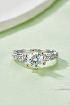 Murray 1 Carat Women Silver Ring Round Moissanite Stone 925 Sterling with Box 66c37592-d7d1-492a-8847-04c357532175-Max Trendsi