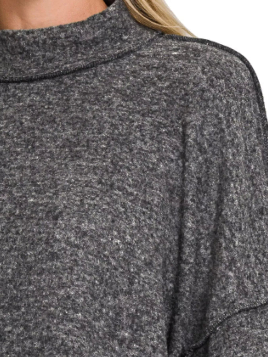 Zenana Womens Sweater Black Cropped Brushed Melange Hacci Top 66ec4ca1-0358-4d7f-9ed5-0ffadf662091-Max-Origin Trendsi