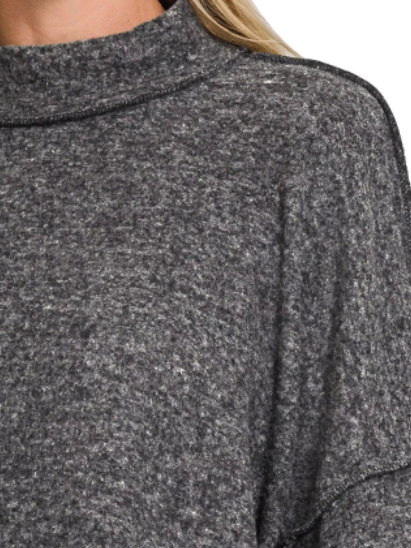 Zenana Womens Sweater Black Cropped Brushed Melange Hacci Top 66ec4ca1-0358-4d7f-9ed5-0ffadf662091-Max-Origin Trendsi