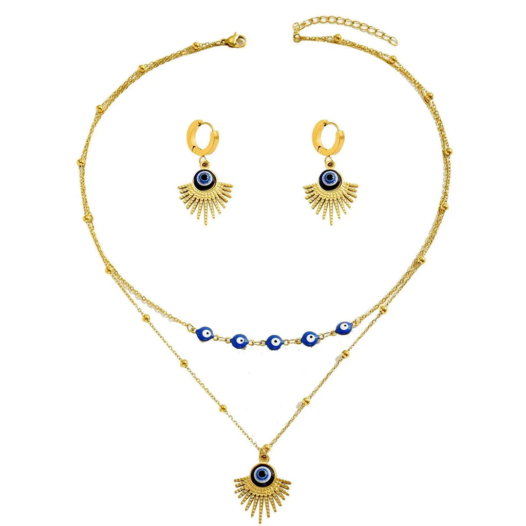 Necklace and Earrings Jewelry Set 18K Gold-Plated Blue Eye Resin Stainless Steel 66fa0978-4e51-44bf-aea9-eeeec47d3a4c-Max-Origin Trendsi