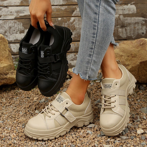 Lace-Up Platform Casual Sneakers