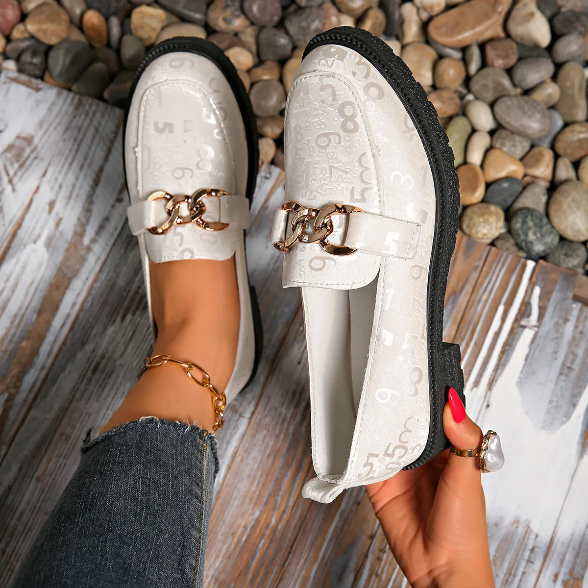 Women's Loafers Stylish Round Toe Block Heels for Comfort and Elegance Shoes 670f01652f13433eabb857bff5f8402d-Max-Origin Trendsi