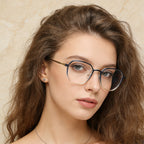 Gradient Hexagon Glasses with Metal Frame and Polycarbonate Lenses, One Size