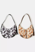 Fame Women's Shoulder Bag Cow Print Hobo Zipper with Studded Details 672c9c67-974a-4b3c-9f98-8c45e7d033bd-Max-Origin Trendsi