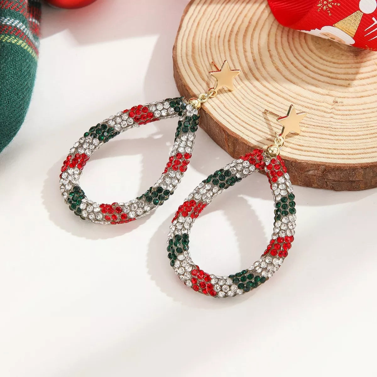 Christmas Women's Earrings Rhinestone Teardrop 18K Gold-Plated Jewelry 672f08fa-df57-48cd-ad95-f36ea96cbdf3-Max-Origin Trendsi