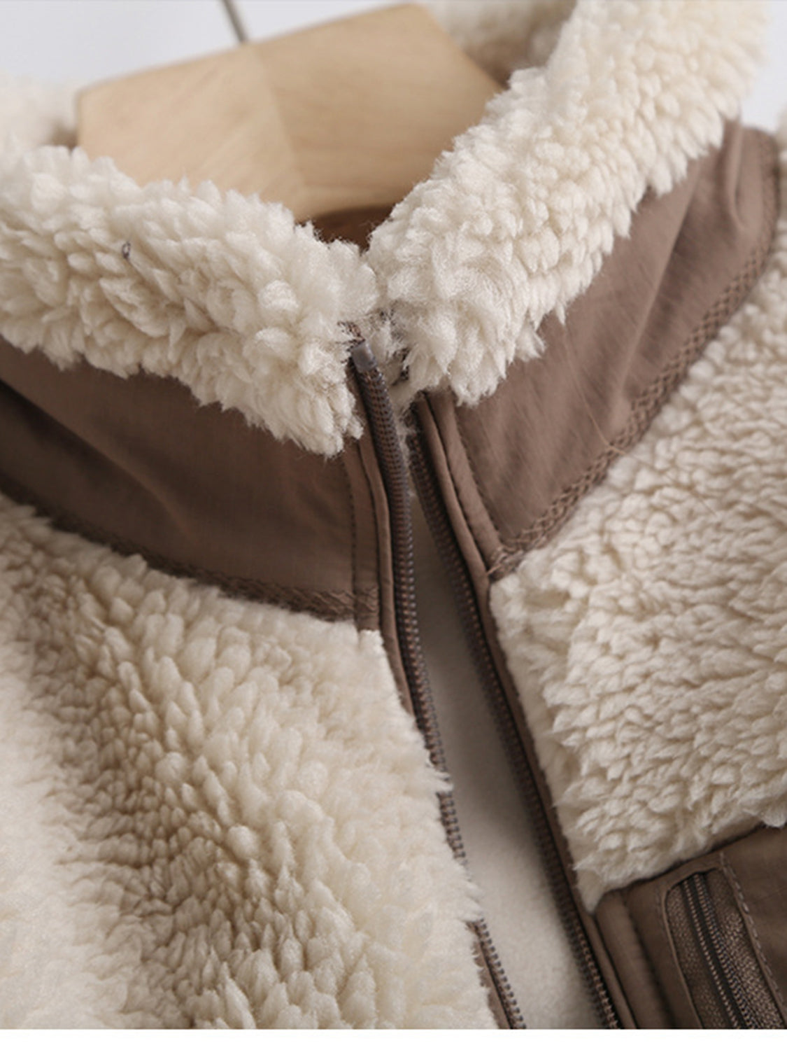 Plush Women Jacket Zip Up Long Sleeve Zip Outer Pocket Collared Outwear 674983d1-5ce1-41d6-a8d4-a50283e42c7c-Max Trendsi