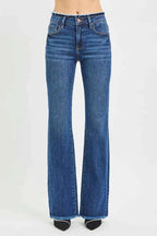 RISEN Bootcut Jeans Mid Rise Frayed Waistband Hem Detail Plus Sizes 67822a40a8e04763919e50b73f8fb3c3-Max-Origin Trendsi