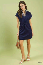 Umgee Dolman Sleeve Zip Detail Dress