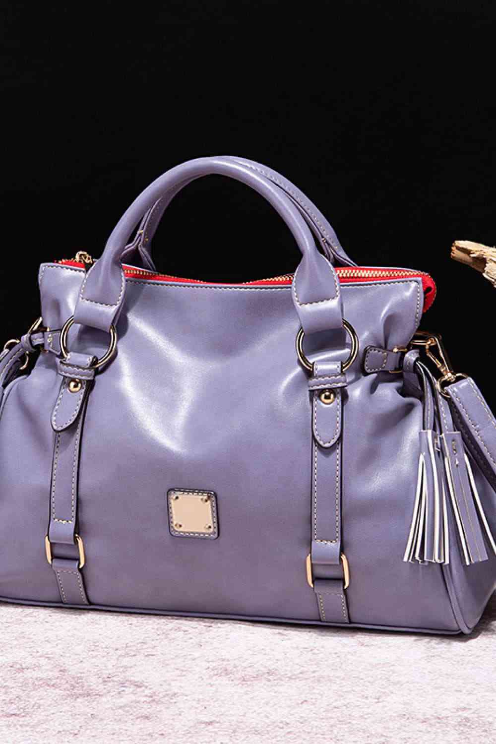 Large Tote Handbags Mehgan Women's PU Leather Zipper with Stylish Tassels Blue Purple One Size 67b38973cc1b4da8a7e67362ec125805-Min Trendsi