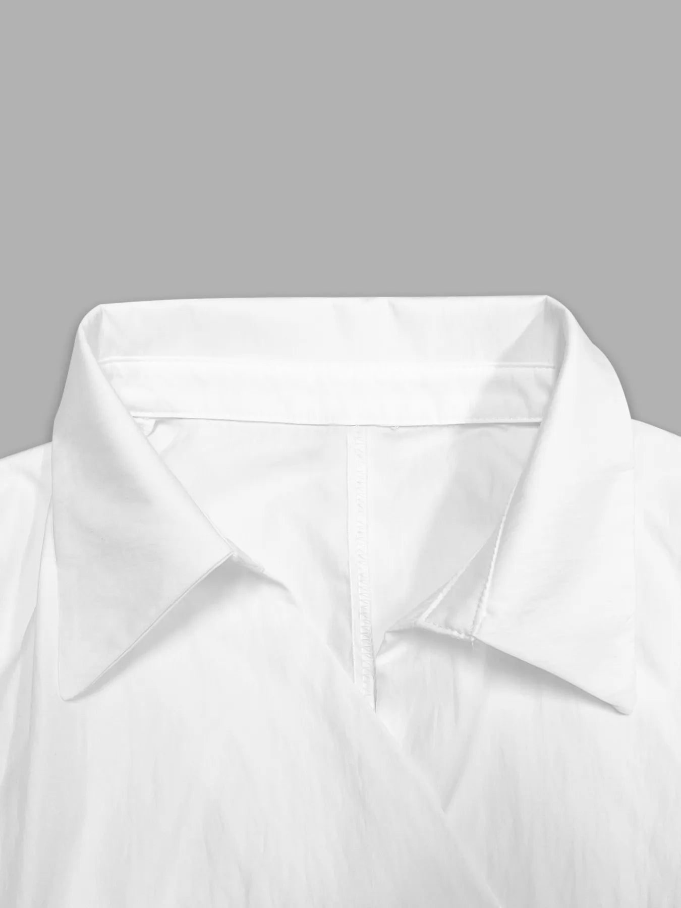 Women's White Shirt Asymmetric Buttoned Collared Neck Long Sleeve Top 67cee22d30a4425a910d48a2b712104d-Max-Origin Trendsi