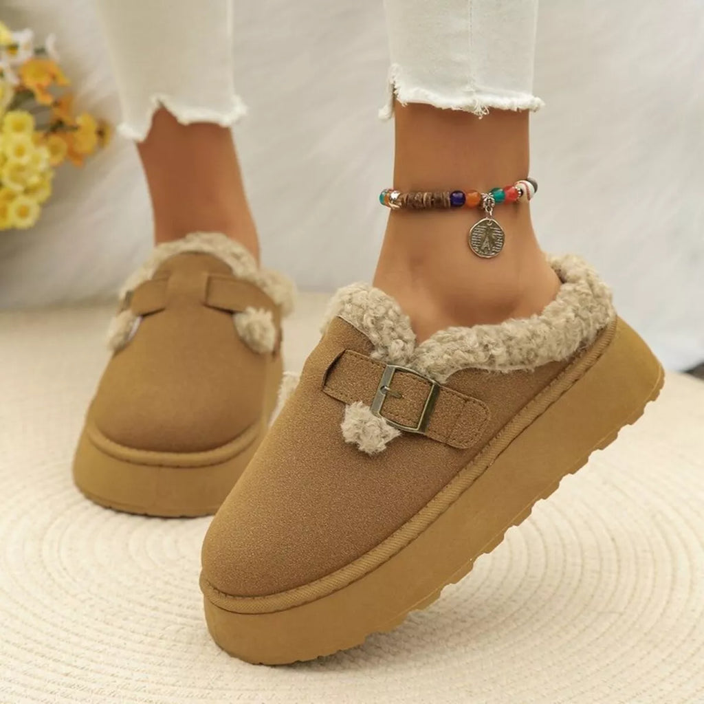 Women's Slip-Ons Fluff Fleece-Lined Round Toe Platform Mid Heels Shoes 6808cd409e2e414bacc10a89eb0f8e9e-Max-Origin Trendsi
