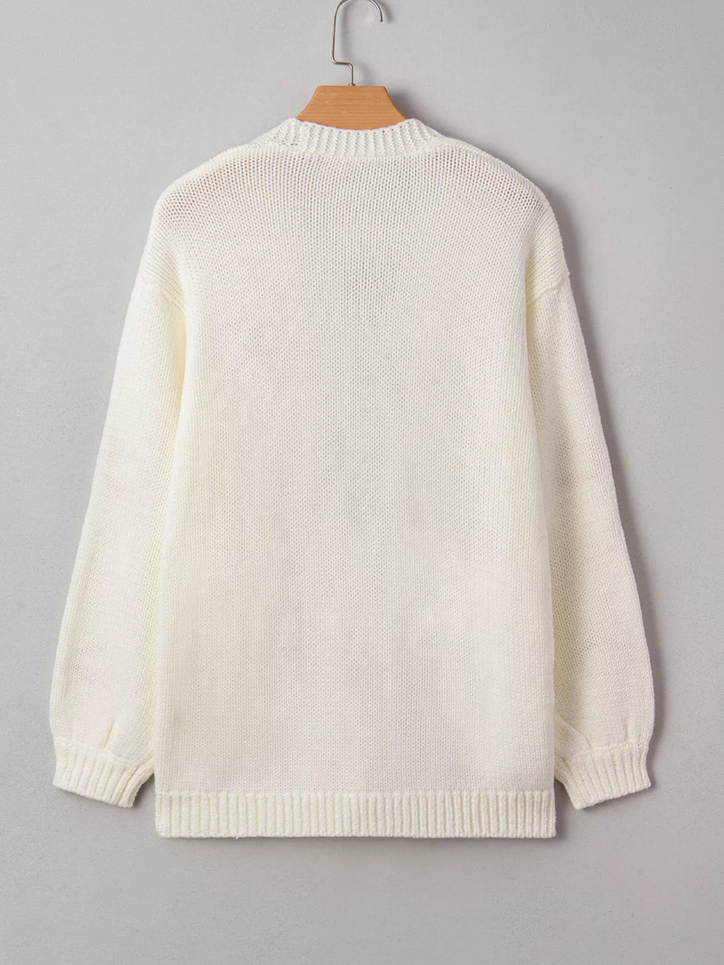 Women's Cardigan Cream Halloween Pumpkin Embroidered Knit Open Top 682bc64b7a0844ada13a93a967da6078-Max-Origin Trendsi