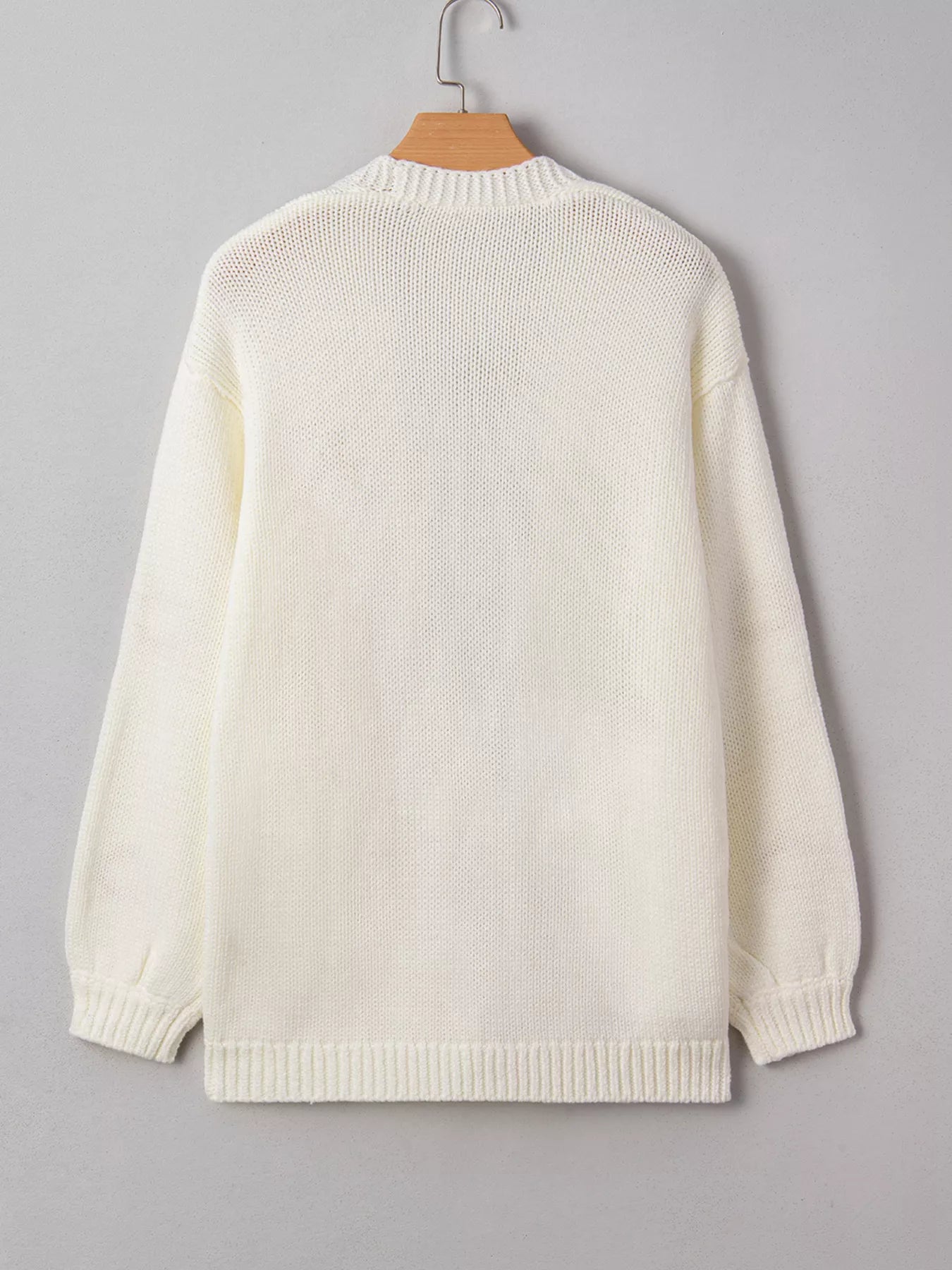 Women's Cardigan Cream Halloween Pumpkin Embroidered Knit Open Top 682bc64b7a0844ada13a93a967da6078-Max-Origin Trendsi