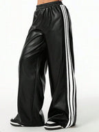 Striped Wide-Leg Pants for Women