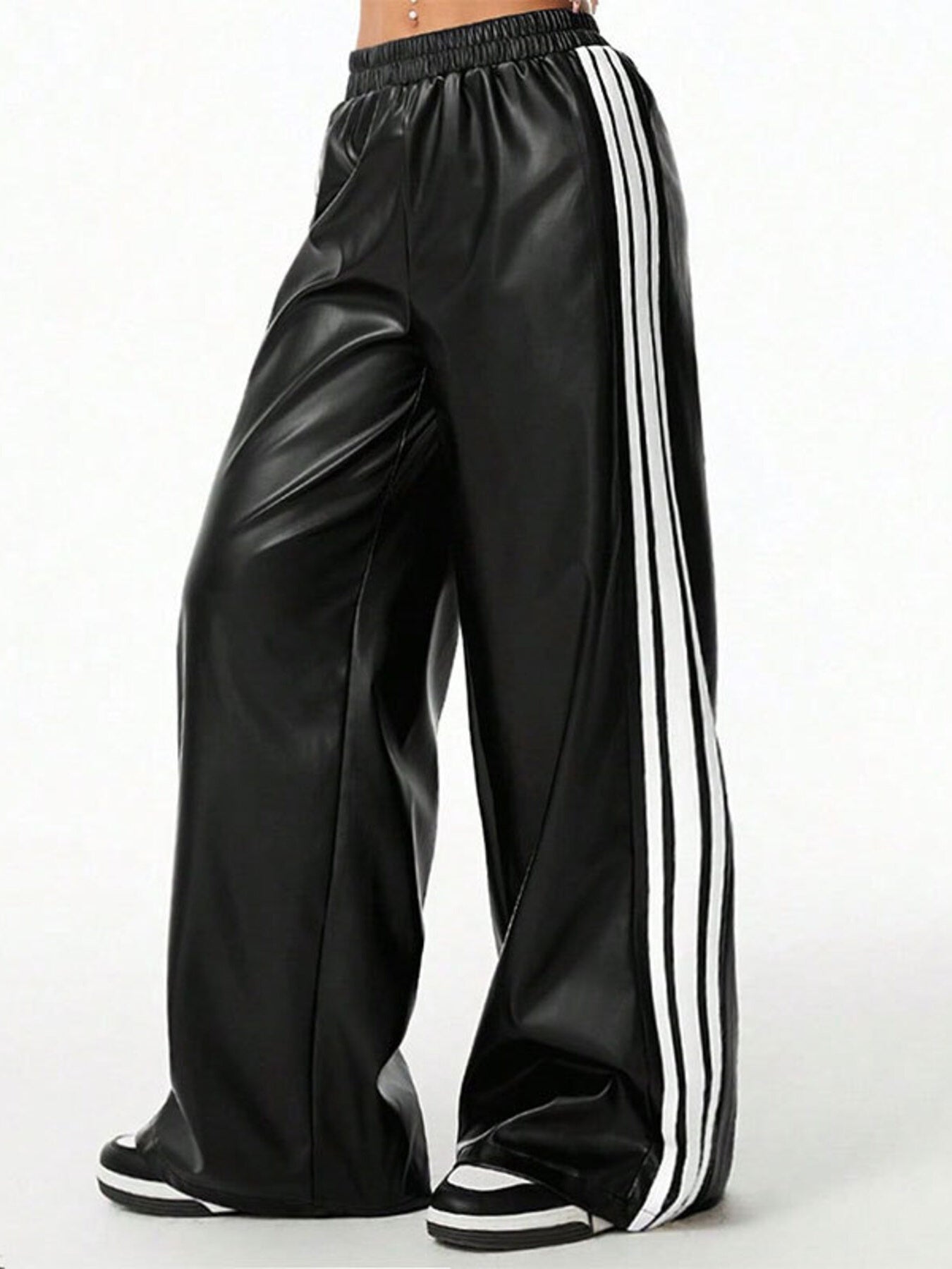 Striped Wide-Leg Pants for Women