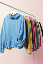 BiBi Womens Fleece Hoodie Light Blue Stitch Detailed Elastic Hem Half Zip 684400633f604b3ba71d4d2a53cda8be-Max-Origin Trendsi