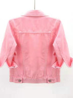 Cropped Denim Jacket Women's Half Sleeve Flap Pockets Plus Sizes S-5XL 689acf2c-0fa4-4d82-bc86-1f95dbff7a47-Max Trendsi