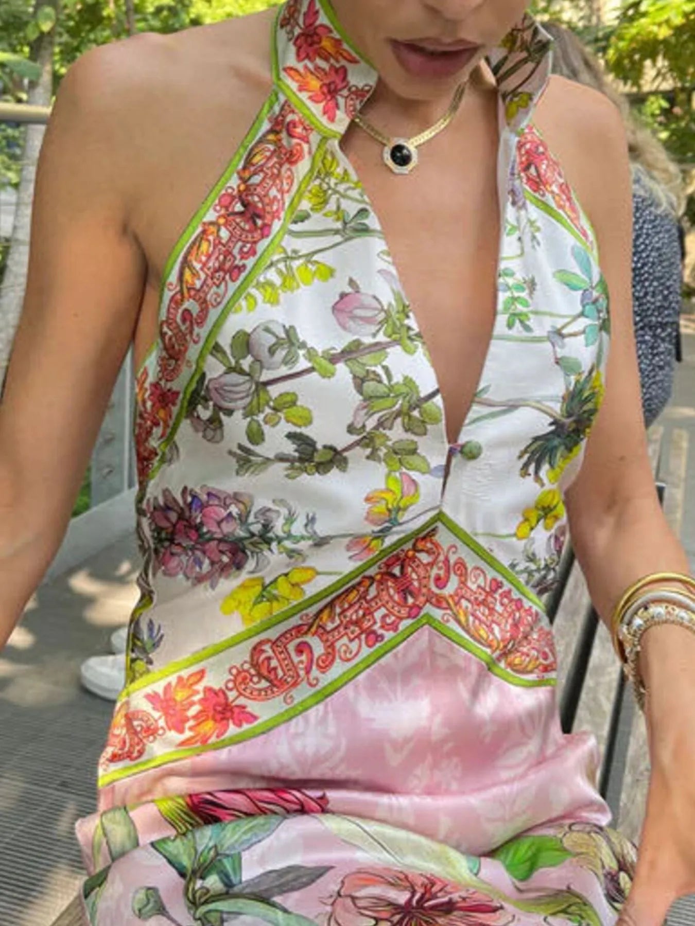 Maxi Dress Halter Neck Cutout Floral Colorful Printed Backless 68a31436-41ca-43c9-8b97-0481e85bfe3a-Max-Origin Trendsi