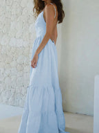 Maxi Cami Dress Cotton Backless Tiered with Ruffled Hem 68a5f6e8-054d-4ef4-a502-1c2025bbd880-Max-Origin Trendsi