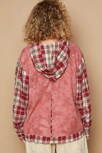 POL Blouse Star Plaid Patch Long Sleeve Hooded Women Top 68a66de1-96b2-474d-b8b6-9c146f2e2362-Max Trendsi