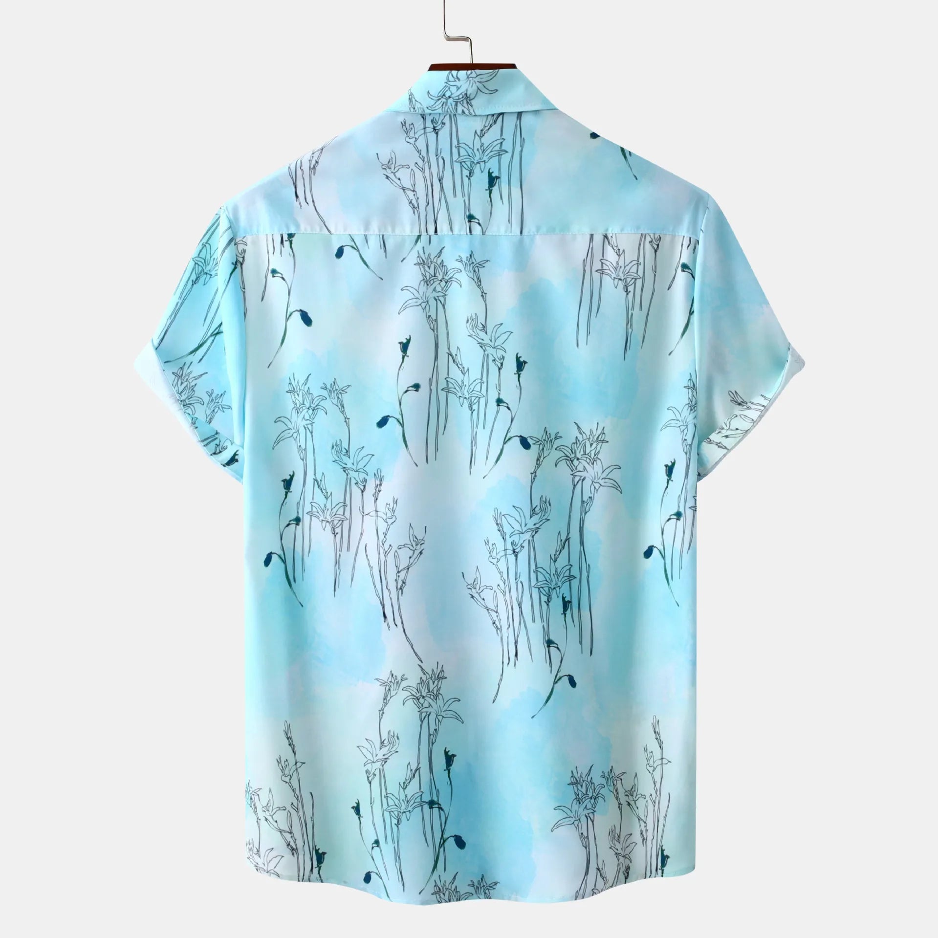 Men's Shirt Awua Tropical Print Short Sleeve Top 68a80cd8f8db41178a455d09470a9362-Max-Origin Trendsi