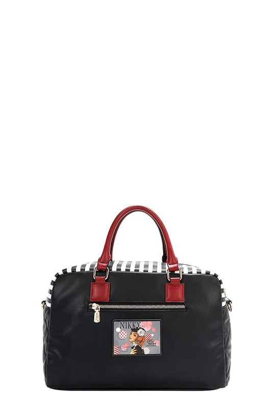 Nicole Lee USA Handbags Eco-Leather Boston Bag Medium Patch Pocket 68c84a11-ddee-4680-8144-9f18d950514b-Max Trendsi