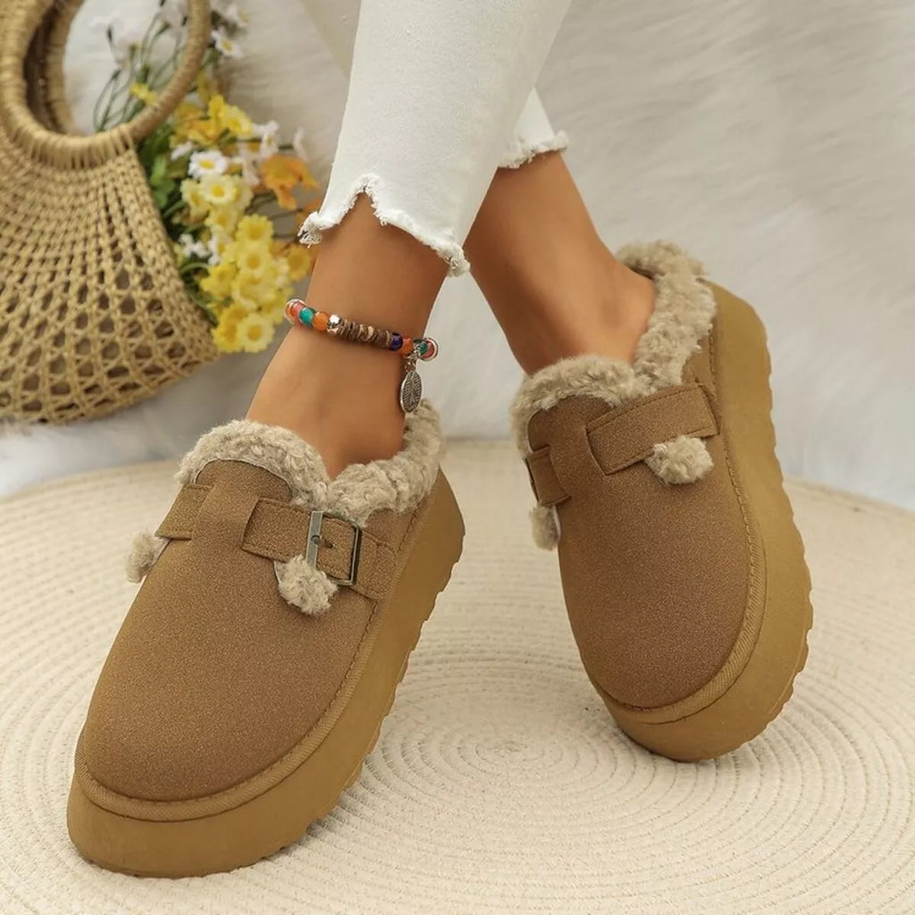 Women's Slip-Ons Fluff Fleece-Lined Round Toe Platform Mid Heels Shoes 68d47f43c22e44c780386db96591ae68-Max-Origin Trendsi