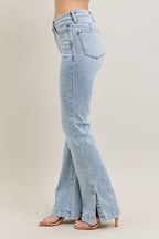 Judy Blue Jeans Tummy Control Light Wash Side Slit Slim Boot Denim Pants 68d52efb-af58-4109-ad6c-dabb558b7304-Max Trendsi