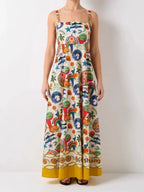 Maxi Cami Dress Summer Colorful Printed Square Neck Ruffled 68f8a3f2ba5745c897d9b95d12aa7198-Max-Origin Trendsi