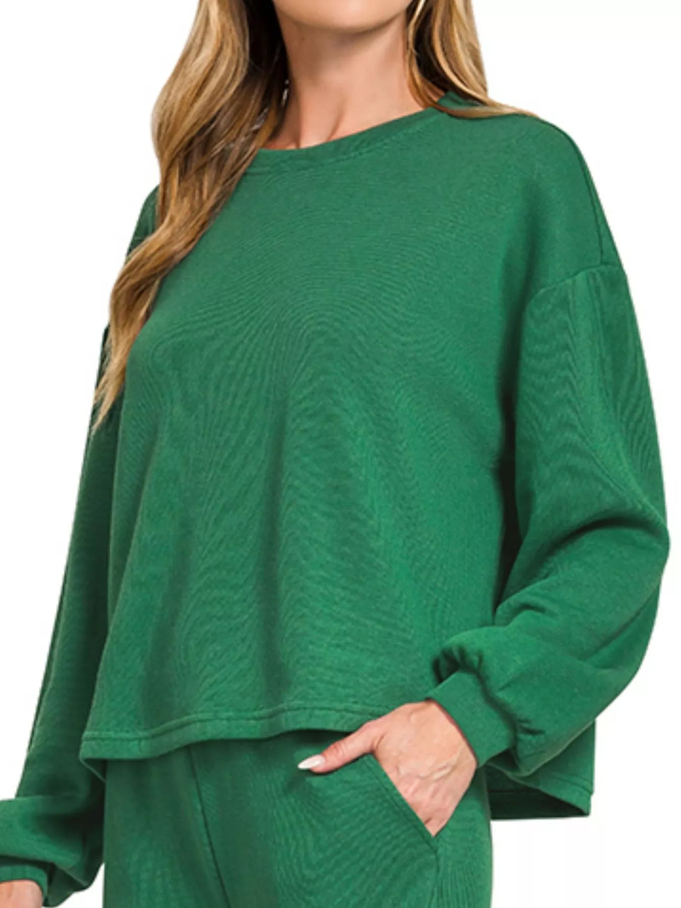 Zenana Womens Outfit Set Green French Rib Pullover and Pants 690287c8-749b-4c23-93b9-42feaccb840a-Max-Origin Trendsi