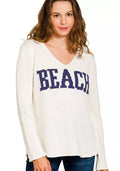 Zenana Women's Sweater Ivor Beach V Neck Knit Top IVORY 691a01c01de54868a71d8a297187342a-Max-Origin Trendsi