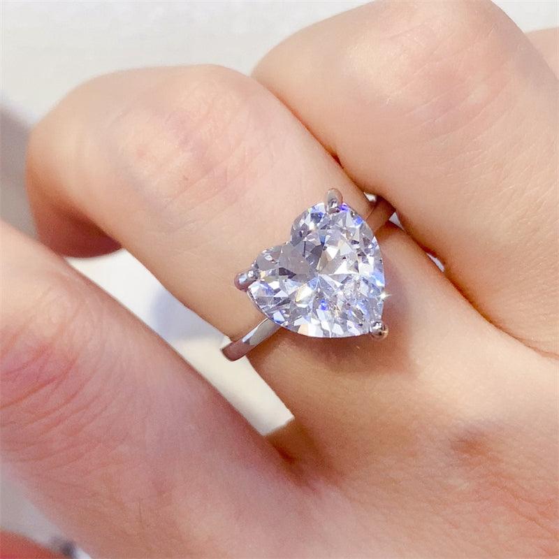 5 Carat Heart Shape Ring 925 Sterling Silver Moissanite Jewelry Silver 691e42e2-a0a8-4f1e-9267-3e8d2f95f4b3-Max Trendsi